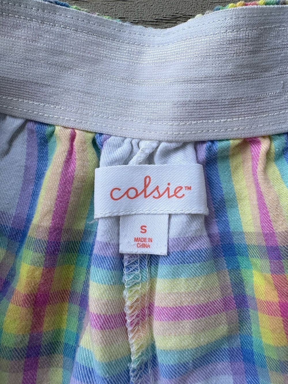 Colsie Rainbow Plaid Pajama Boxer Shorts - Picture 3 of 4